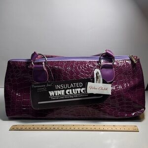 NWT gorgeous Purple Insulated Wine Clutch